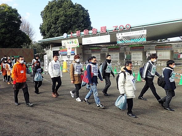上野の帰宅困難者対策訓練に約650人