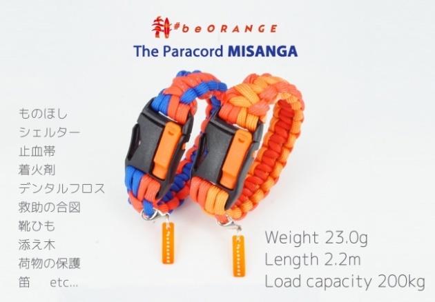 着火剤や笛 止血帯など非常時に10通り以上の使い方多機能防災ギア Beorangeミサンガ ニュープロダクツ リスク対策 Com 新建新聞社