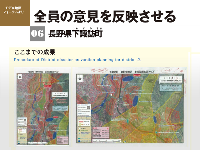 地区防災計画モデル地区フォーラム　全員の意見を反映させる　長野県下諏訪町