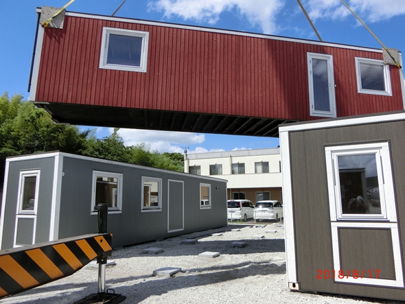 トレーラーハウス型仮設住宅、倉敷市で50戸初採用