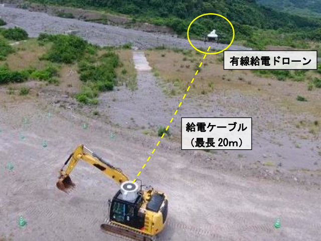 フジタ、「建機追従型有線給電ドローン 」開発