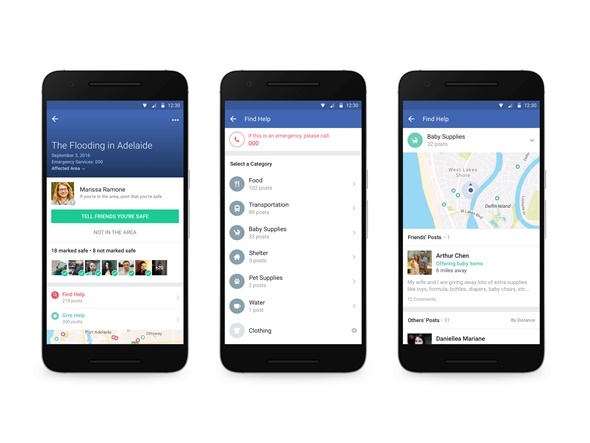 フェイスブック、災害時に役立つ情報