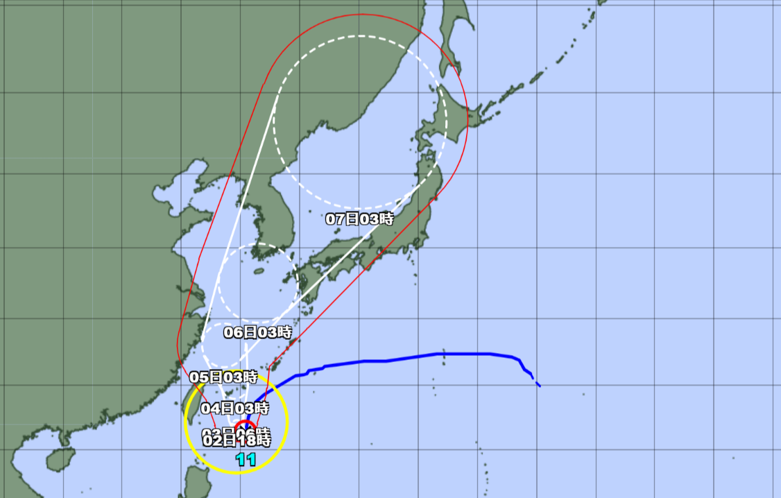 5日より先の台風予測が知りたい時に見る情報